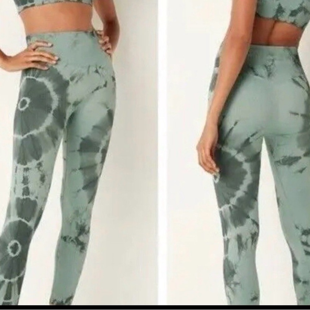 VS PINK active green mint teal Tie-Dye Leggings - XS